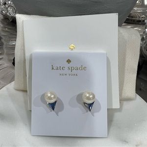 New Kate Spade pearl stud and gem earrings